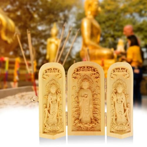 Estatua Buda Plegable de Madera para Decoración miniatura 4