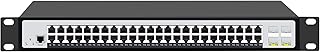 Gigabit Managed Switch 48 Ports 10/100/1000Base-T Web Management Rackmount Switch with 4 100/1000BASE-X SFP Slots Plug and Play Desktop Smart Network Switch Support QOS, VLAN, Ring Network, IGMP