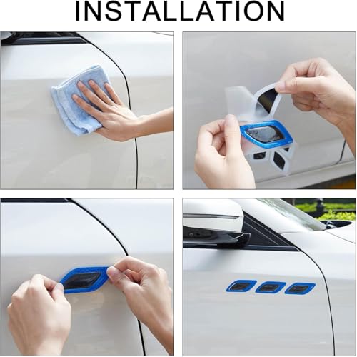 Image of Car Reflective Safety Stickers for Cars & Bikes, Side Fender Bumper, Night Visibility Warning Tape Waterproof High Intensity Reflector Decal Universal Fit (Set of 6, Blue)