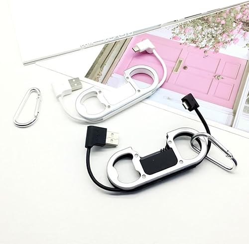 Miniatura 8 de 2 unids creativo llavero de datos cable abrebotellas llavero elegante blanco llavero para carga móvil caja blanca embalaje