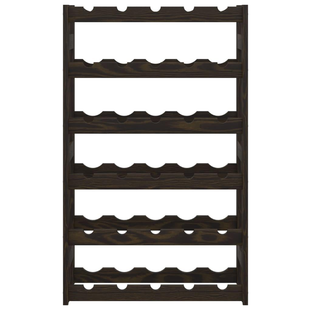 vidaXL Casier à Bouteilles pour 30 Bouteilles, Étagère à Vin avec Rangement, Casier à Bouteilles, Porte-Bouteilles, Moderne, Noir Bois de Pin Solide