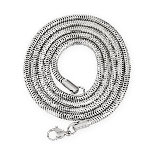 Fly Style Schlangenkette Edelstahl silber 0.9mm I 1.2mm I 2mm I 3.2mm · Halskette Herren Damen · 41-76cm, Längen:ca. 41.0 cm, Stärke:2 mm