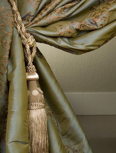 DÉCOPRO Decorative Beige Multi Tone Curtain & Drapery Tassel Tieback /12 inch Tassel, 32 inch Spread (Embrace), 7/16 inch Cord, Baroque Collection Style# TBBL-1 Color: Sandstone 7245 - Thumbnail 3