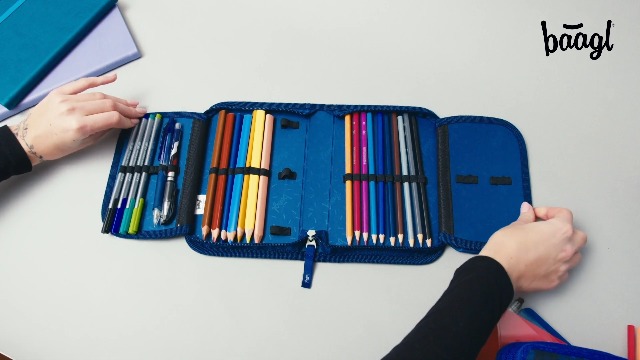POLERO Federmäppchen Mit Reißverschluss – 22x11x4,5 Cm, Vielseitig Als Stiftetasche, Make-up-Tasche Oder Organizer