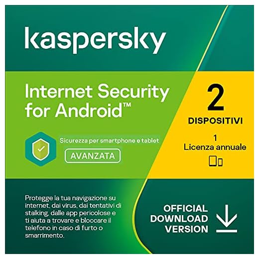 Kaspersky Internet Security for Android 2023 | 2 Dispositivi | 1 Anno | Codice d'attivazione via email
