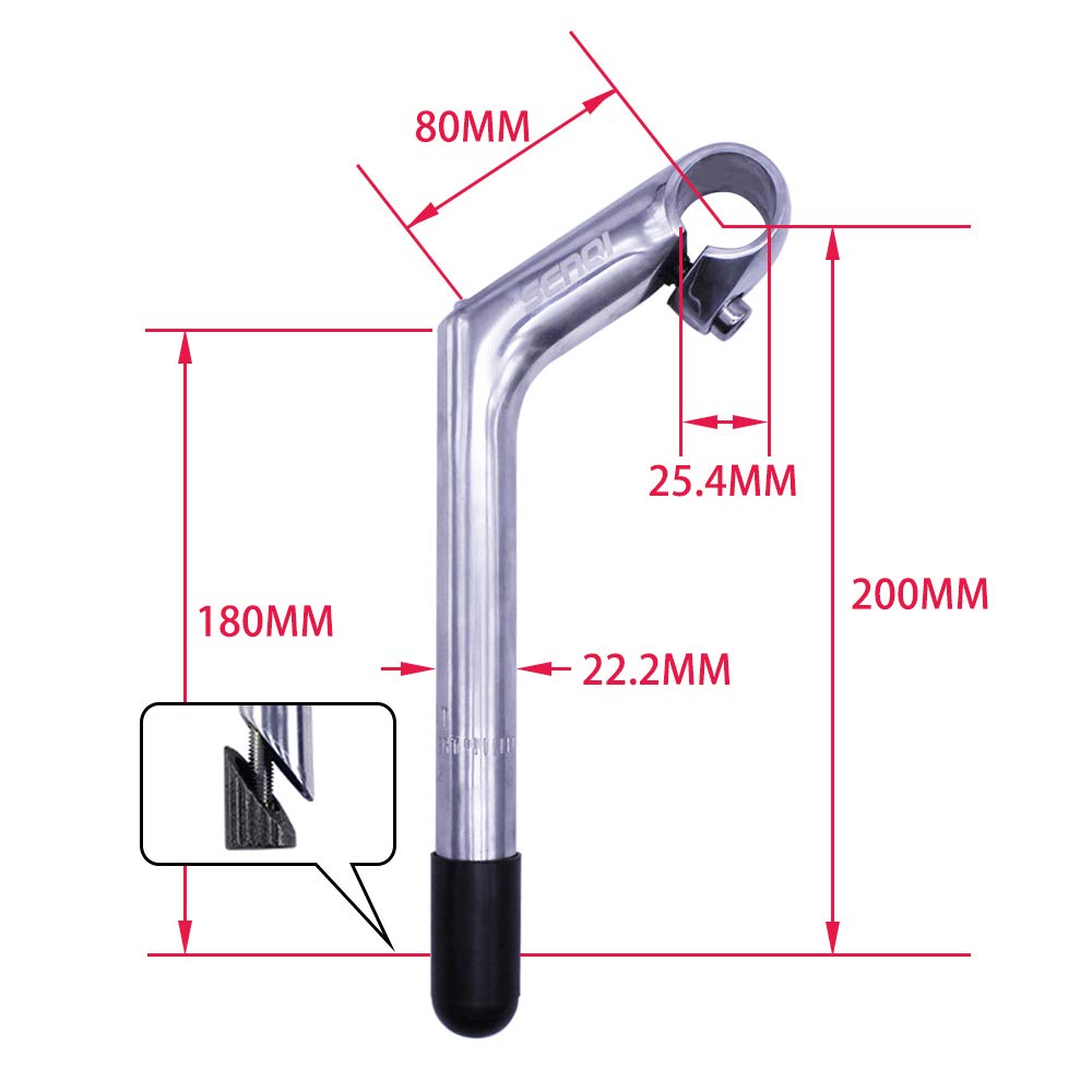 SENQI Tallos de aleación de Aluminio de Cuello de Cisne galvanoplastia de 22,2 x 25,4 mm con Dientes BSB040