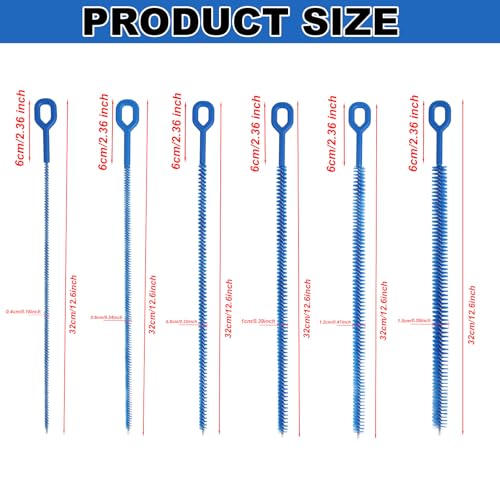 Image of 6pcs Straw Cleaner Brush Set, 12.6 Inch Cleaning Brush Extra Long Reusable Water Bottle Pipe Cleaner Bendable Cleaning Tool for Metal Silicone Plastic Glass Straws Tubes (Blue)