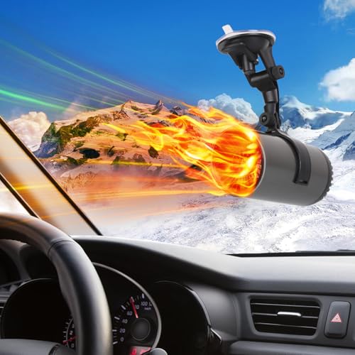 TeqHome Car Heater, 24V 216W Portable Car Defroster, 2 in 1 Car Heating & Cooling Fan, Quickly Defrost Defogger Demister with Plug in Cigarette Lighter for Car SUV RV Jeeps Trucks (24V)
