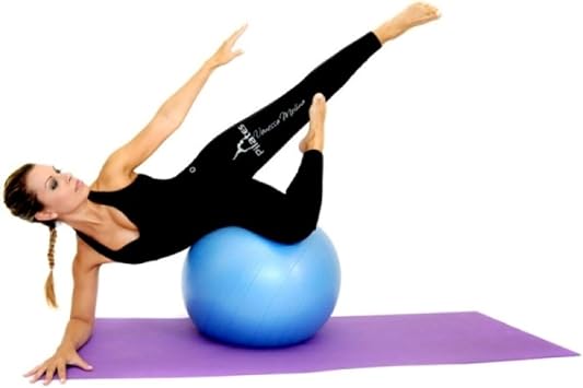 NASYA 55 cm fitilli pilates topu + sünger saplı şeklinde direnç lastiği seti Mavi