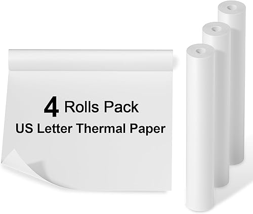 Vista 28 de Phomemo Papel adhesivo térmico blanco de 4.213 in, compatible con impresora de bolsillo inalámbrica Phomemo M04S/M04AS, texto negro, 3 rollos