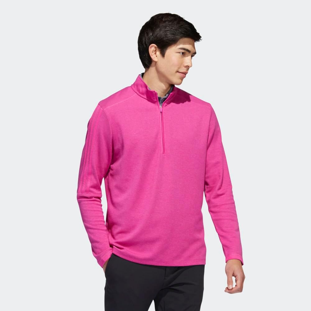 adidas Men's 3-Stripes Quarter Zip Golf Pullover