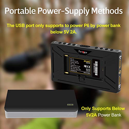 Portkeys P6 4K HDMI Camera Monitor with LUT/Peaking Focus/Video Assist/Luma/RGB Waveform for DSLR/Camcorder(5.5 Inch) - Thumbnail 7