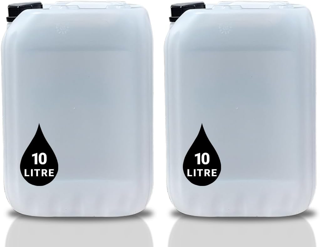 PowerChem 10L JERRY CAN - UN Approved Stackable Bottle Container + 51mm Tamper Evident Cap | Perfect for Storage of Water Liquid NATURAL