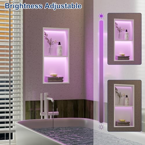 Douche murale acier inoxydable blanche 60x30 cm à éclairage LED
