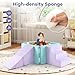 Costzon Toddler Climbing Toys Indoor, 3-in-1 Kids Ball Pit with Suede Fabric Soft Play Set (Balls Not Included) for Inside Crawling Sliding Playing, Foam Climbing Blocks for Toddlers, Lavender & Green