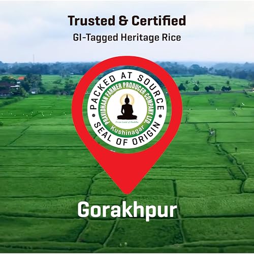 Image of KisaanSay Gorakhpur Kalanamak Rice 1KG | Diabetic Friendly | Aromatic | Unpolished | High in Iron & Protein | Rich In Nutrients & Fiber | Low GI Rice | Buddha rice | Traditionally Milled