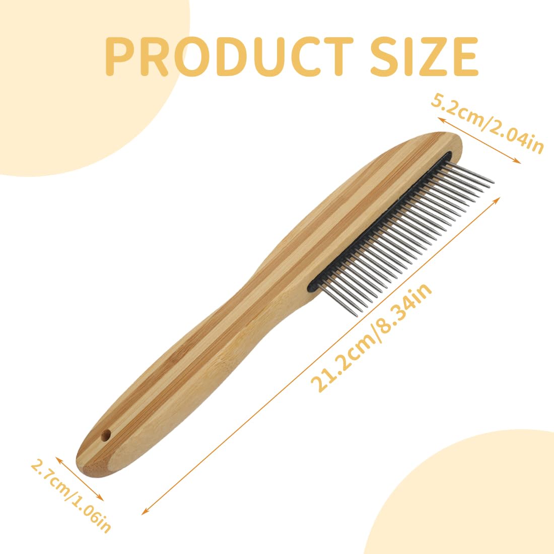Peigne Antipelliculaire à Dents Extra Fines avec Pique en Métal pour Enfants Adultes Chien Chat