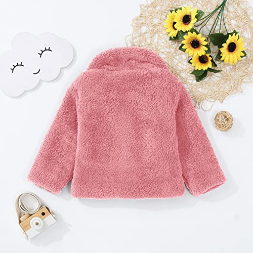 Fleeve Coat for Baby Boys Girls Long Sleeve Lapel Collar Thick Fuzzy Short Jacket Winter Warm Windproof Outwear2