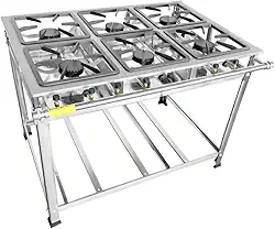Fogão Industrial 6 Bocas 40x40 Ap P8 em Aço Inox