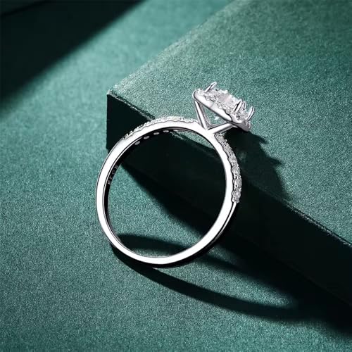 S925 Silver Inlaid Heart-shaped Zircon Platinum Plated Ring, Women's Fashion Light Luxury Engagement Wedding Daily Wear Ring, Ideal Gift for Mother, Wife, Daughter3