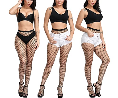 Image of Women's Sexy Thigh High Fishnet Stockings - High Waist Pantyhose Tights