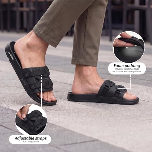 Image of YOHO Drystep Sliders for Men | Waterproof Monsoon Footwear & Rainy Sandals | Skin Friendly Adjustable Strap
