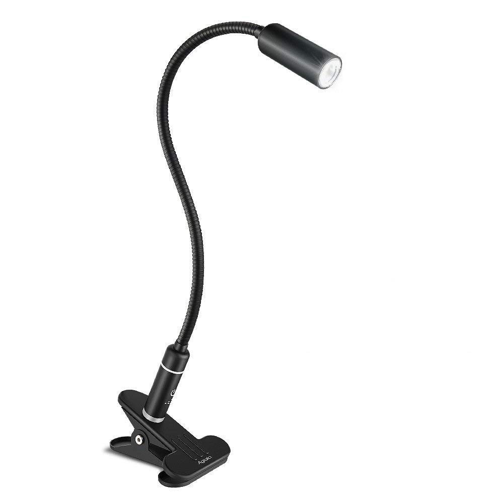 Desk Lamp, LED Reading Light, Aglaia 4W Eye-caring Clip-on Book Light, Touch Control Dimmable Table Lamps with 3 Brightness Levels
