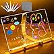 LED Notiztafel mit 7 Farben und Ständer, Leuchtende Nachrichtentafel Transparentes Acryl LED Zeichentafel kinder Abwischbar 20X30CM Magic Board für Büros, Geschäfte, Wohnungen