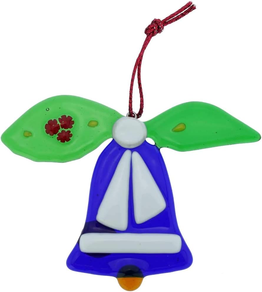 Glass Of Venice Murano Glass Bell Christmas Ornament - Blue