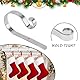 VDSOW Weihnachtsstrumpf Halter Kamin, 4er Silber Metall Weihnachtsstrumpf Haken Set, Weihnachtsstrümpfe Aufhänger für Weihnachten Kaminsocken Weihnachtsdeko