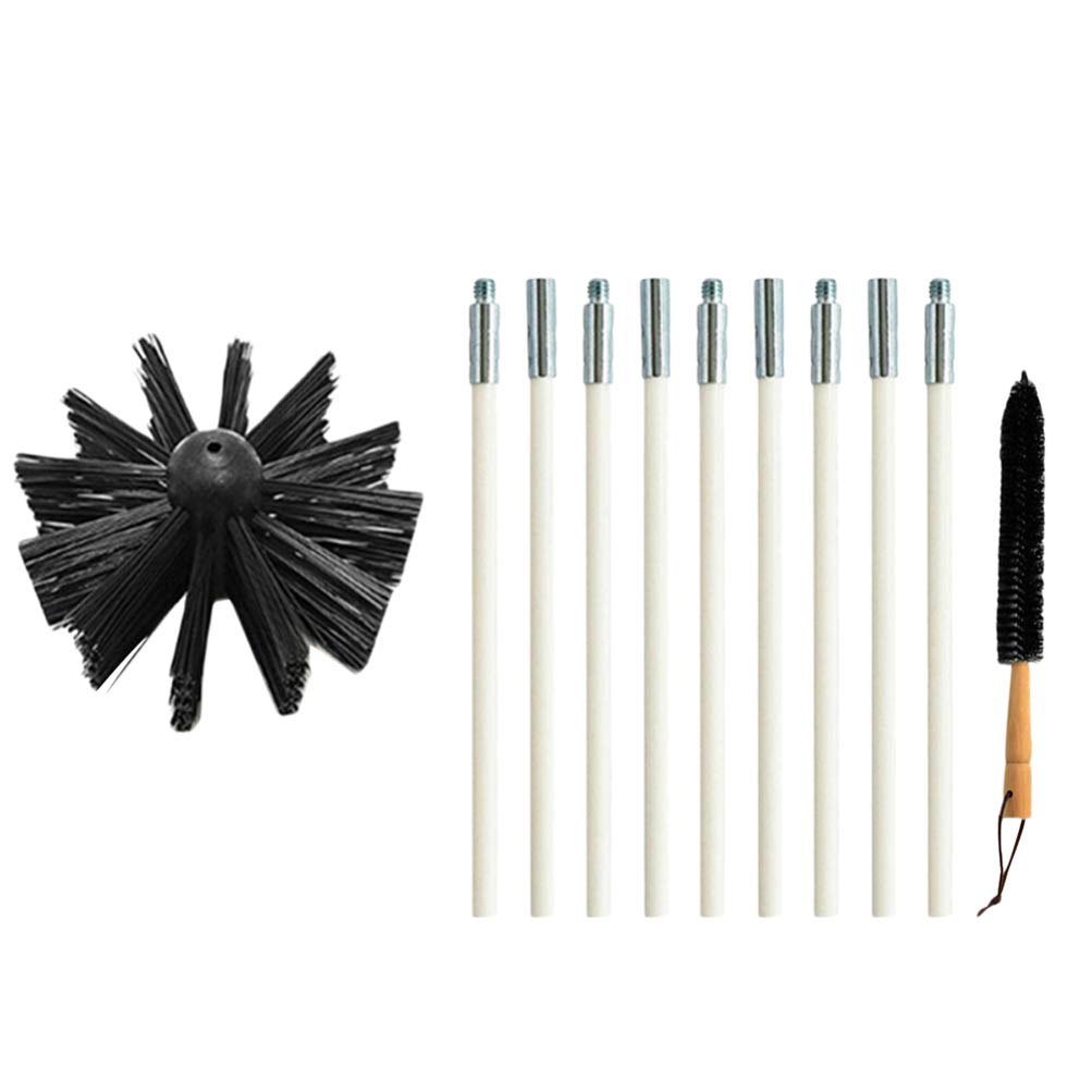 1 Set Spazzola Per Tubi Canna Fumaria Canna Fumaria Flessibile Spazzola Per Fumi Sintetico Kit Rotativo Flessibile Canna Fumaria Spazzole Vent Cleaner Pulito Nylon Impostare