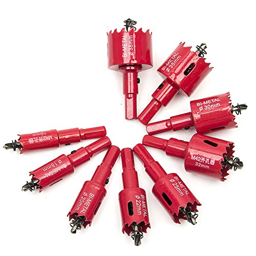 M42 Hss Hole Saw Set, Ankoow 9Pcs 16-38Mm Heavy Duty Hole Saw Tooth Cutting Opener Drill Bit For Wood Aluminum Iron Sheet Pipe Plastic #TOP7