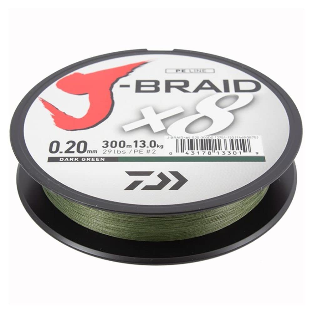 DAIWA J-BRAID 8 intrecciato 300M scuro verde - INTRECCIATO DA PESCA LINEA