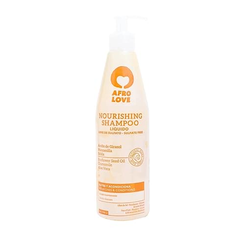 Afro Love Champú nutritivo de 16 onzas – Limpiador hidratante y suave para cabello rizado, rizado y rizado – Sin sulfato, sin parabenos, con aceite