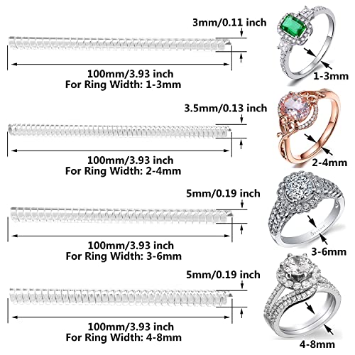 ANZAILALA Ring Size Adjuster for Loose Rings - 4 Sizes Clear Ring Sizer Resizer Fit Spiral Silicone Tightener Set(4 Pcs) - Image 6