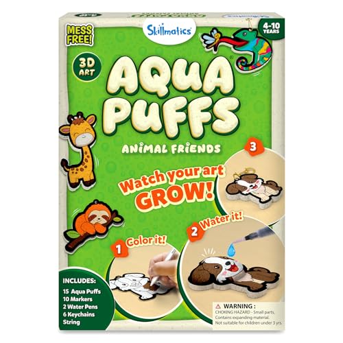 Skillmatics Aqua Puffs - Mess-Free Painting 3D Art & Craft Kit for Kids