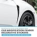 Dogary 2 PCS Fender Side Vents, Fender Decorative Stickers, ABS Carbon Fiber Spoiler, Air Intake Grille Decorative Stickers, Universal for Most Cars, Trucks, SUVs (Black)