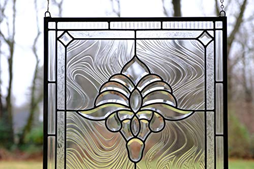 20" x 20" All Clear Beveled Glass Hanging Window Panel