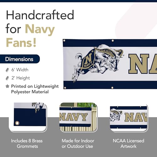 Bannière en polyester imprimée Navy Midshipmen NCAA de qualité supérieure