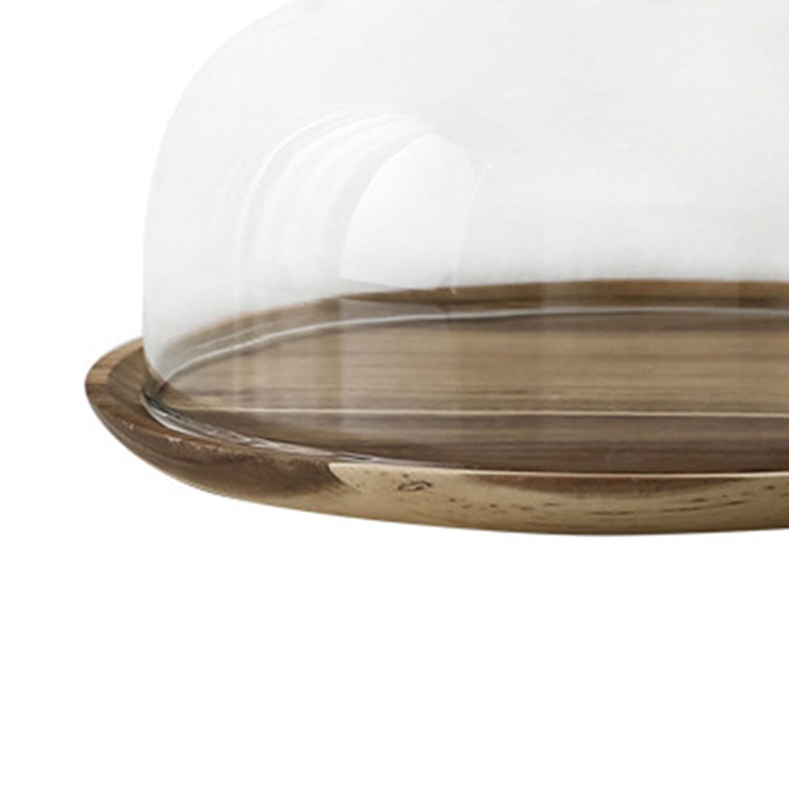Soporte de Madera para Pasteles, Bandeja para Servir Pasteles, Bandeja para Servir Pizza, Plato para Pasteles, Expositor de Postres para Restaurantes, 25CM, Individual
