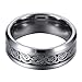 L-Ring 8MM Men's Tungsten Wedding Ring Silver Celtic Dragon Inlay Polished Beveled Edge, Size 7-14(10)
