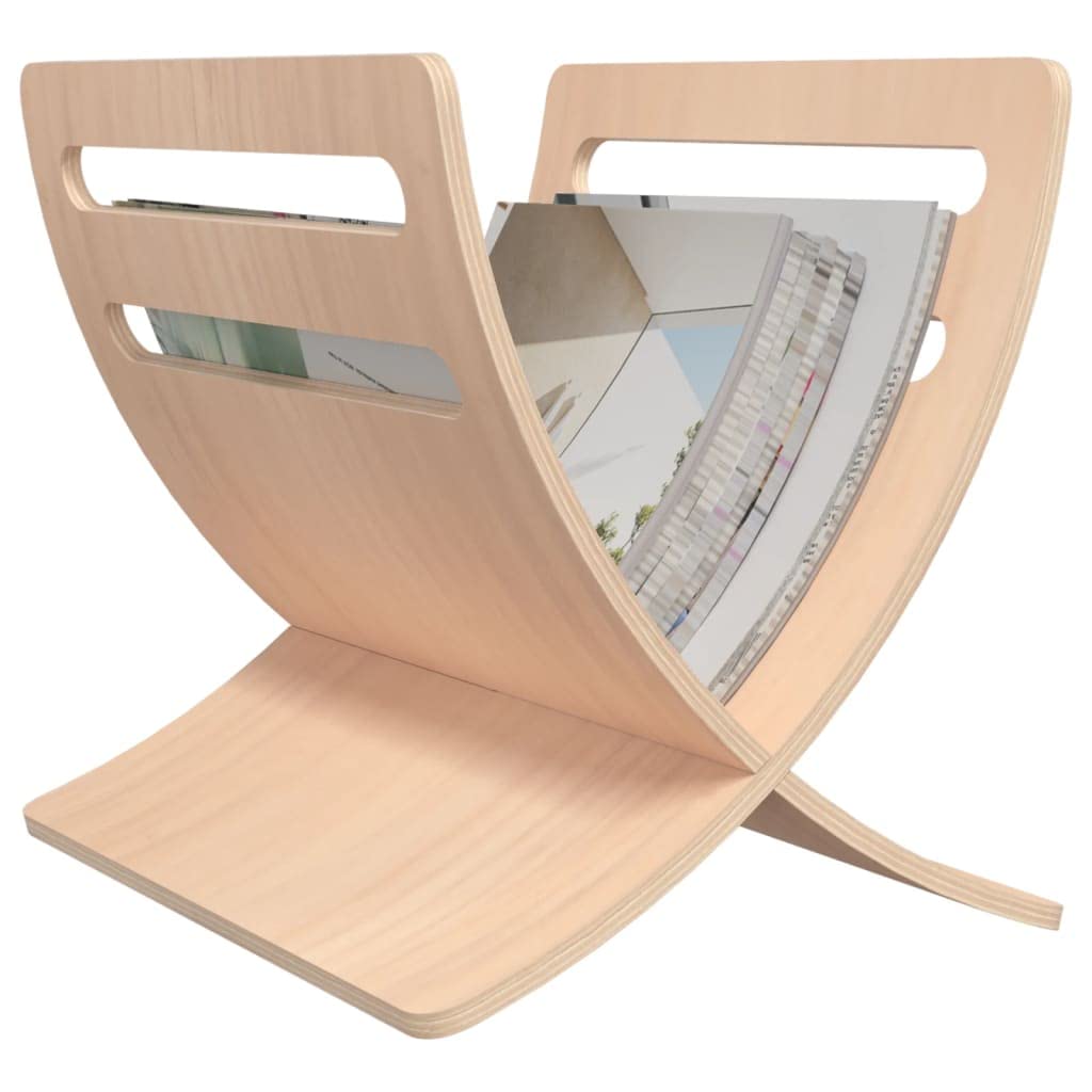 Portariviste in legno naturale, dimensioni 29,5 x 29,5 cm, salvaspazio, per soggiorno, ufficio e bagno, stabile per riviste, volantini e cataloghi
