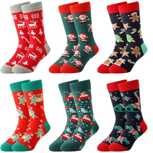 BONANGEL Weihnachtssocken Kinder Lustige Kindersocken Bunte...