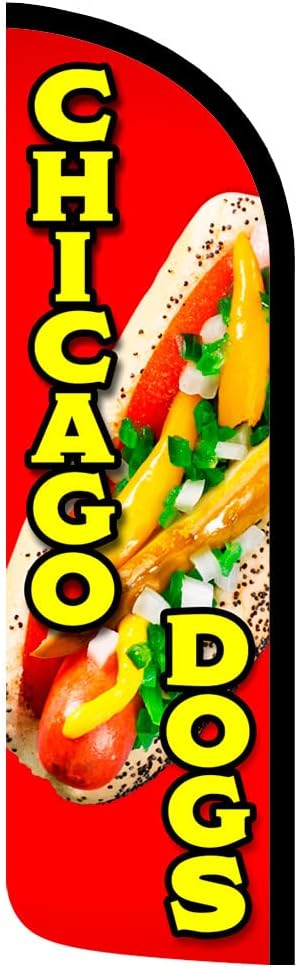 Chicago Dogs Premium Windless Polyknit Feather Flag (3 x 11.5 feet)