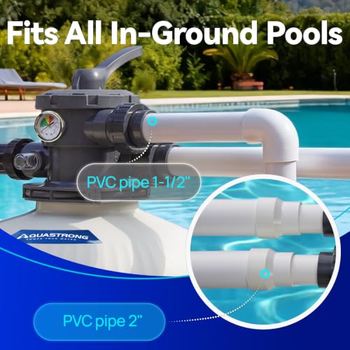 Image of AQUASTRONG 18in Sand Filter Pump for Above Ground Pool with Timer, 1.5 HP Variable Speed Pool Pump, 1200-4000 RPM, 3302-8189 GPH, 220V, 6-Way Valve Pool Filter, Energy Efficient, Powerful Self-Priming