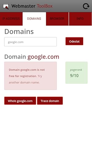 Webmaster Toolbox - Domain and IP checker