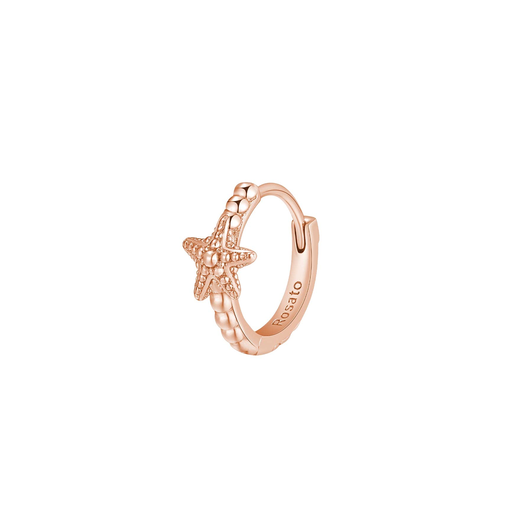 Rosato Orecchino Singolo Donna In Argento 925 Con Placcatura Oro Rosa – Collezione Allegra, Forma Pesce Con Smalto Bianco - 2