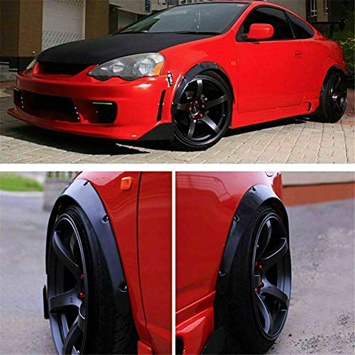 Blackhorse-Racing 4Pcs Universal Fender Flares 2"/50Mm Wide Body Kit Wheel Arches Durable Pu #TOP3