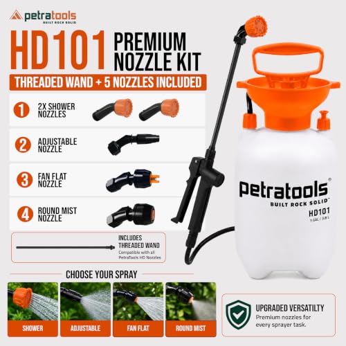 Image of PetraTools HD101 Pro Kit - Pump Sprayer 1 Gallon, 52-in Hose & 5 Nozzles