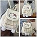 JAMNSY Cartoon Plush Backpack, Soft Fuzzy Cute Bucket Purse, 16 Inch Large Capacity Casual Daypack (White)